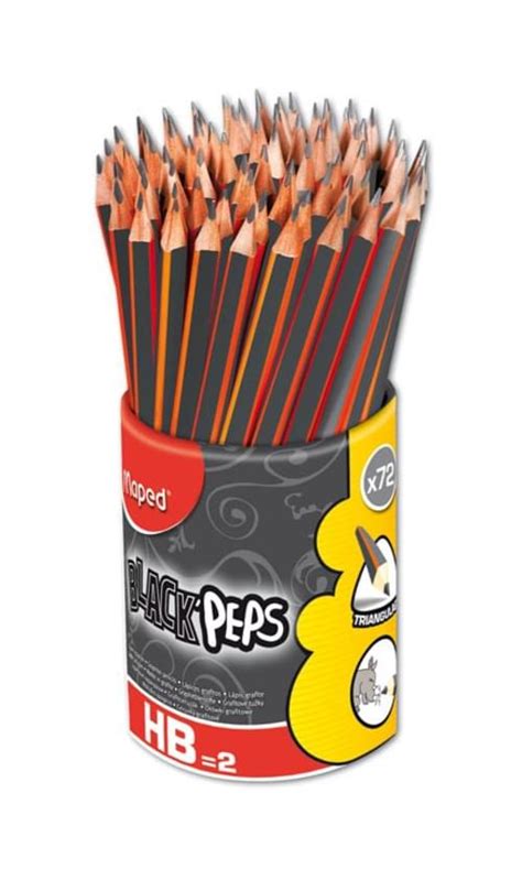 Maped Black Peps Triangular Graphite Pencil Hb