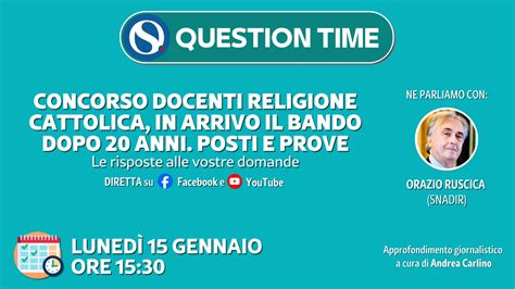 Concorso Docenti Religione Cattolica In Arrivo Il Bando Dopo Anni