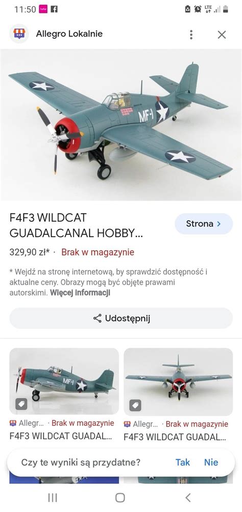 Model Samolotu Grumman F F Wydanie Kolekcjonerskie Warszawa Bemowo