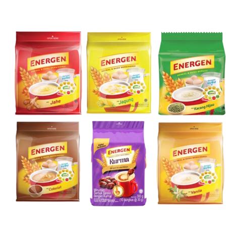 Energen Minuman Sereal Pouch Isi Sachet Coklat Vanilla Kacang Hijau