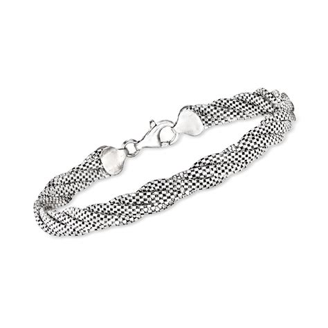 Italian Sterling Silver Multi Strand Popcorn Chain Bracelet Ross Simons