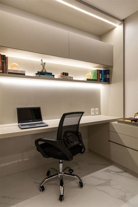 Home Office Integrado Ao Quarto De Casal Projeto Line Arquitetas