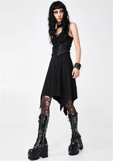 Dark Punk Mini Dress Mini Dress Punk Rave Dress Dresses