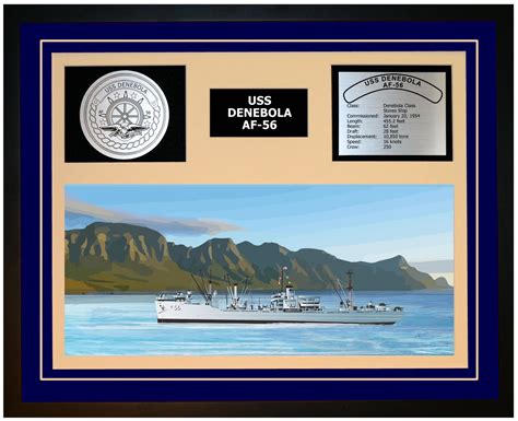 Uss Denebola Af 56 Framed Navy Ship Display Burgundy Navy Emporium