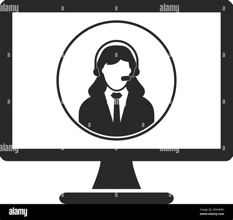 Online Customer Service Icon Flat Style Vector EPS Stock Vector Image