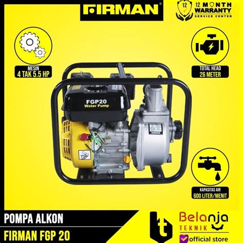 Jual Mesin Alkon Pompa Air Irigasi Firman Fgp Inchi Meter