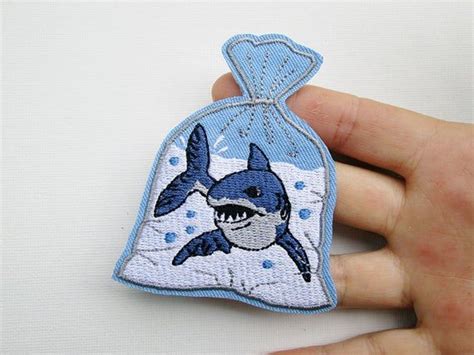 Pet Shark Embroidered Patch Iron On Shark Patch Great White Etsy