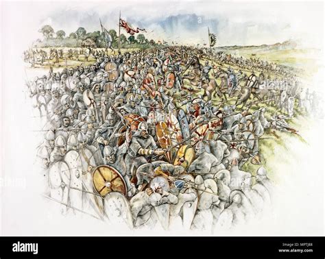 Battle of Hastings, 1066 (c1990-2010). Artist: Peter Dunn Stock Photo ...