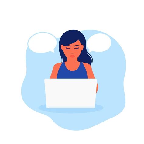 Girl Working With Laptop Vector Illustration 3241681 Vector Art At