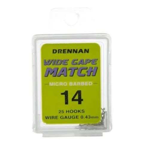 Drennan Wide Gape Match Micro Barbed Hooks Reniers Fishing