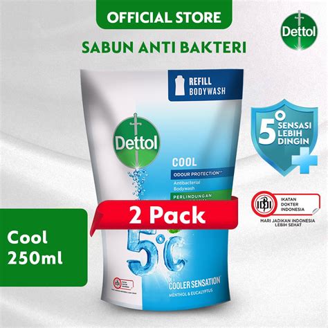 Jual Dettol Sabun Mandi Cair Anti Bakteri Cool 250 Gr Refill X 2 Pcs