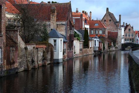 Old Town Brugge Bruges, Belgium. Vintage Architecture. Medieval Brick ...