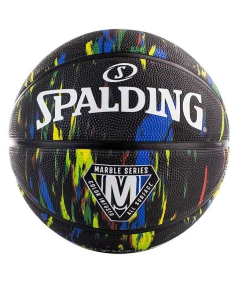 Pelota De Baloncesto Spalding Marble Series Black Rainbow Sz