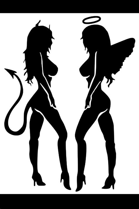 Sexy Angel Devil Diecut Vinyl Decal Sticker Etsy