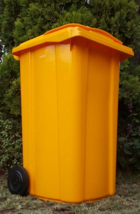 240l Yellow Wheelie Bin Containa Pack