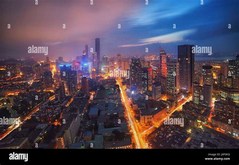 Dalian city night scene in China Stock Photo - Alamy