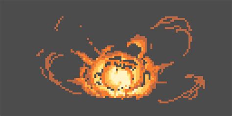 Pixel Art Fireball Explosion Animation