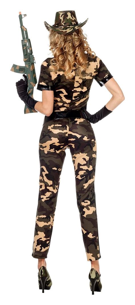 Soldatin Kostüm Soldat Militär Uniform Army Camouflage Karneval Overall