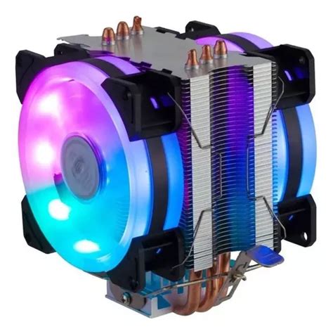 Cooler Universal Fan Duplo Led Rgb Processador Intel amd Frete grátis