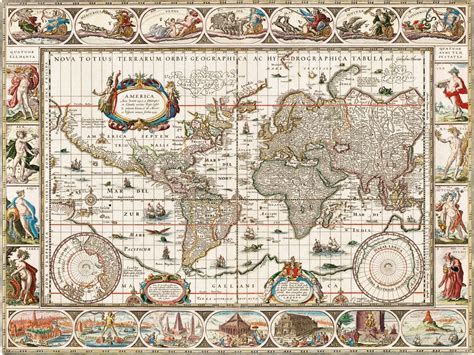 Stampa Digitale Mappa D Epoca Mappa Del Mondo Antico Vecchia Mappa