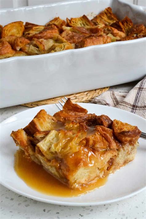 Croissant Bread Pudding With Creamy Vanilla Sauce Small Town Woman