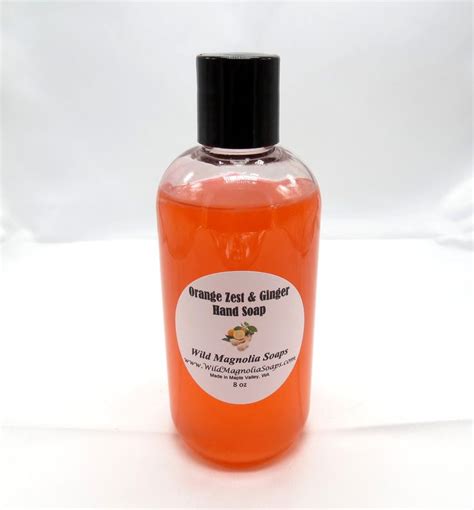 Orange Zest And Ginger Scented Liquid Hand Soap Body Wash Etsy