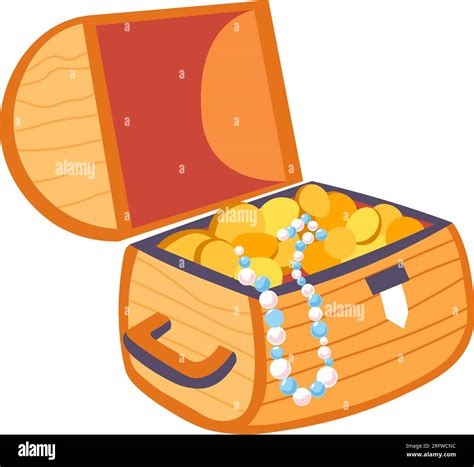 Treasure Chest With Gold And Gem Stones Vector Stock Vector Image Art