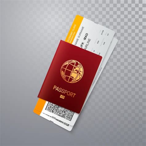 Premium Vector Passport With Boarding Tickets Template Design