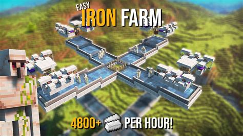 Minecraft Best Iron Farm New Update Stacks Per Hour Youtube