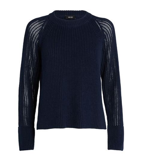 Womens Me Em Navy Organic Cotton Knitted Sweater Harrods Uk