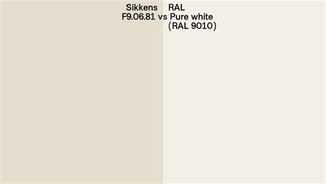 Sikkens F9 06 81 Vs RAL Pure White RAL 9010 Side By Side Comparison