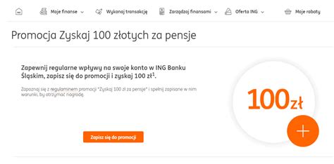 ING Bank Śląski Zyskaj 100 zł za pensje w promocji dla obecnych