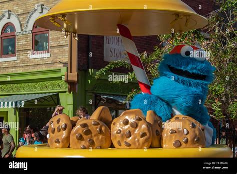 Ernie Cookie Monster In Sesame Street Seaworld Orlando Parade