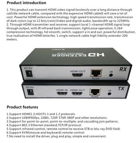 Hdmi Extender M Ft Over Tcp Ip By Cat E Support Full P