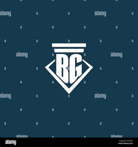 BG Initial Monogram Logo For Law Firm Lawyer Or Advocate With Pillar