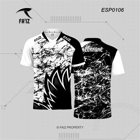 Jual Jersey Gaming Esport Baju Game Hitam Putih Custom Nama Dan Logo