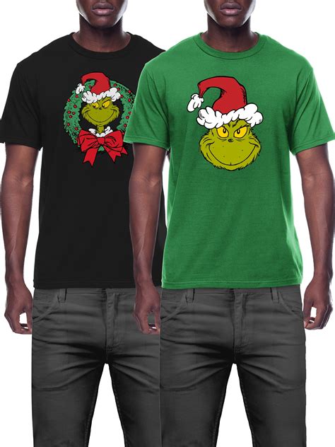 The Grinch Wreath Apparel Christmas Graphic T Shirt 2 Pack Size S