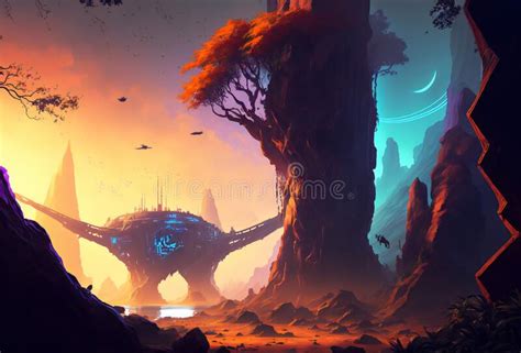 Future City, Digital Concept Art, Digital Illustration Painting Artwork ...