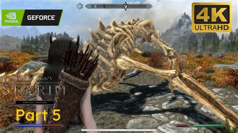 The Elder Scrolls Skyrim Modded Half Khajiit Playthrough Part 5 Dragon