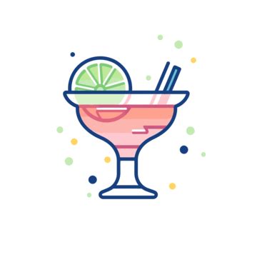 Margarita Cocktail At Dinner Icon Vector A Lineal Icon Depicting Cute