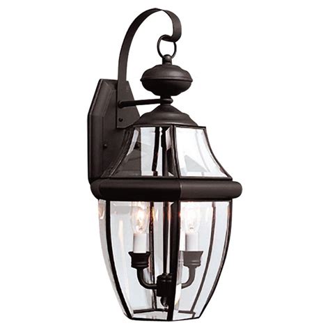 Sea Gull Lighting Lancaster 2 Light Outdoor Black Wall Fixture 8039 12 The Home Depot