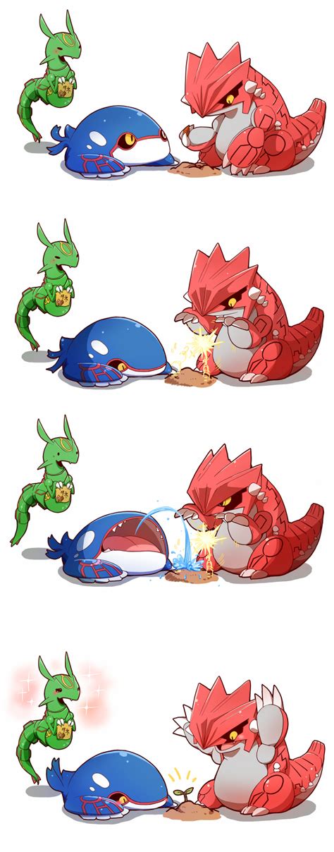 Rayquaza Kyogre And Groudon Pokemon Drawn By Azuma Minatsu Danbooru