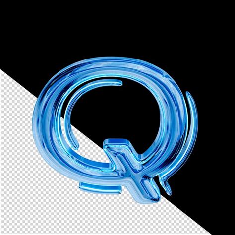 Lettre De Symbole 3d De Glace Bleue Q PSD Premium