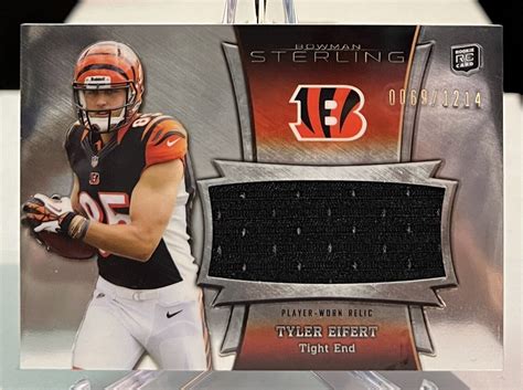 Tyler Eifert Topps Bowman Sterling Rookie Rc Patch Ebay