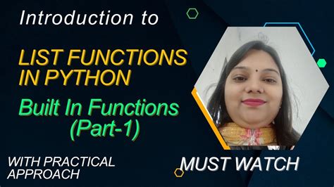 Lec 3 List Functions In Python Built In Functions Python Python