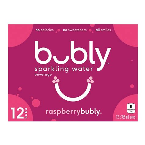 Bubly Raspberry Sparkling Water 355 Ml 12 Pk Canadian Tire