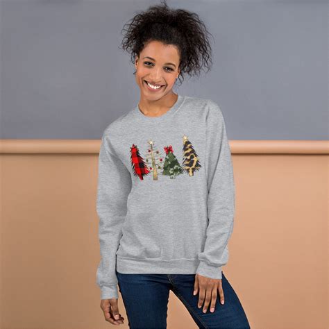 Merry Christmas Leopard Unisex Sweatshirt Cute Christmas Etsy