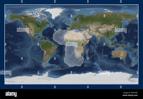 Placa Tectónica Africana En El Mapa Satelital Blue Marble En La Proyección Compact Miller