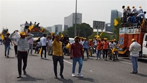 Ahir Regiment Protest Traffic Congestion Witnessed On Delhi Jaipur E Way