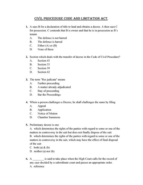 Sample Mcqs For Semester V Llb And Semester Ix Bls Civil